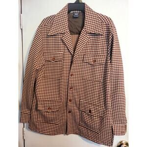 Arnold Palmer Outer Shirt Jacket Vintage Robert Bruce USA Made Houndstooth-Sz L